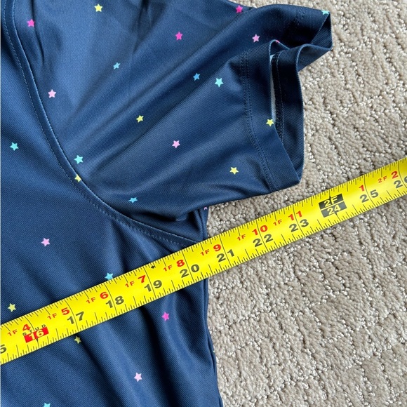 NEW G/FORE Performance Golf Polo Navy/Multicolor Star Print Men's Size M - Picture 9 of 11